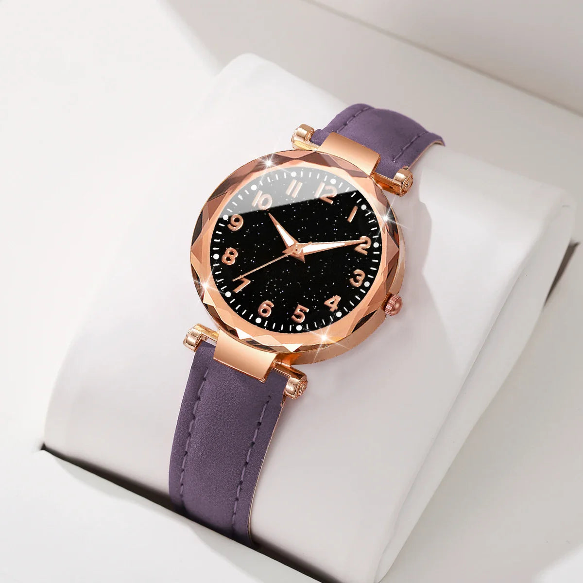 Fashion Arabic Dial Women Quartz Watch Casual Leather Strap Wristwatches for Ladies Clock Reloj Mujer（Without Box）