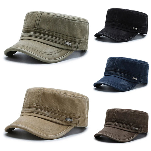 Men Women Army Hat Washed Cotton Military Hats Cadet Style Combat Caps