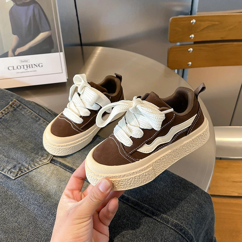 Boys Girls Canvas Shoes Baby Big Children Biscuit Bottom Breathable