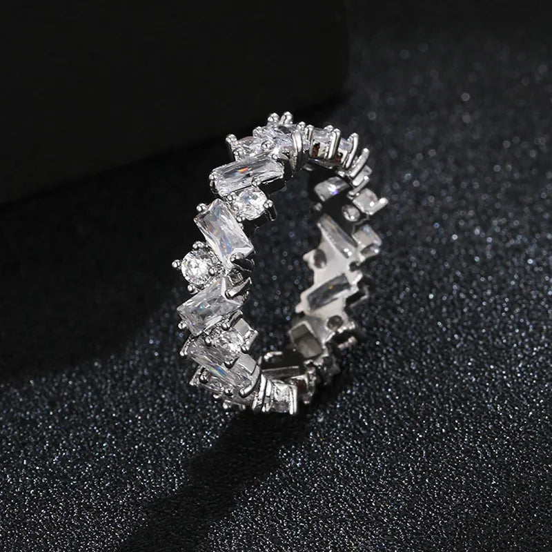 Cubic Zirconia Engagement Rings for Women Marquise Crystal Wedding Ring Party