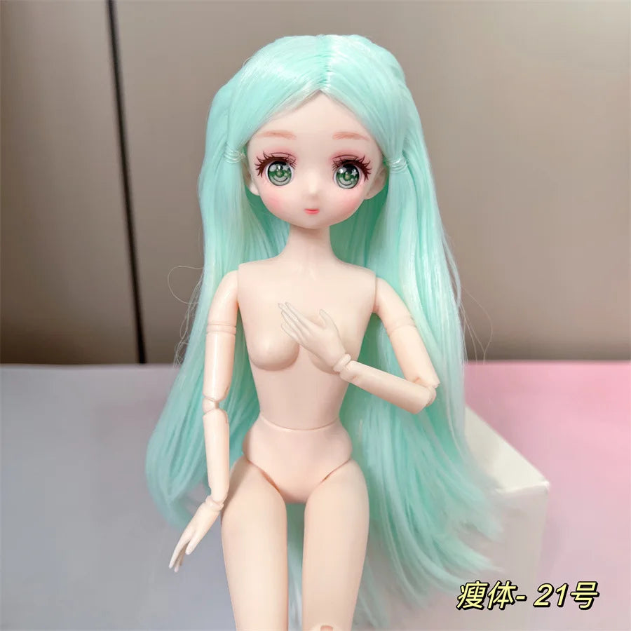 30cm Anime Style Doll Toys 1/6 Bjd 26 Joints Movable Wither Skin Doll Girls Diy Dress Up Toys Gifts