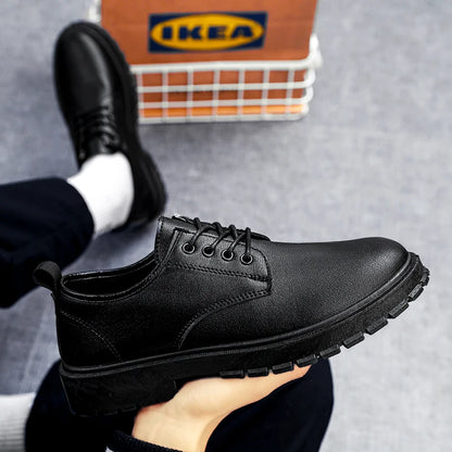 Men's Leather Shoes Casual Comfort Black Formal Oxfords For Men Lightweight Office Shoes