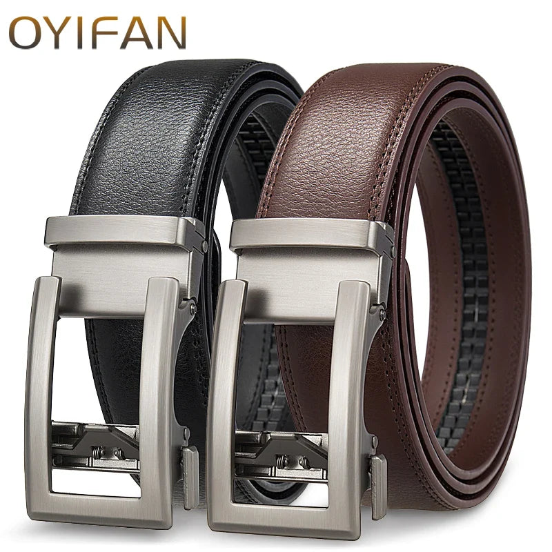 Fashion Designer Automatic Buckle Belt For Men Business & casuals Belt Men's Genuine Leather Belt Adjustable ratchet belt Men