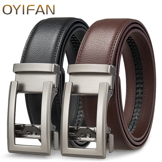 Fashion Designer Automatic Buckle Belt For Men Business & casuals Belt Men's Genuine Leather Belt Adjustable ratchet belt Men
