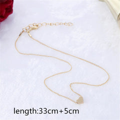 Fashion Gold Color Cute Love Heart Triangle Round Design Pendant Necklace For Women