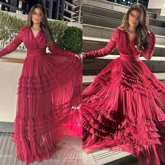 Homecoming Dresses: Elegant V-neck A-line Floor Length Evening Dress