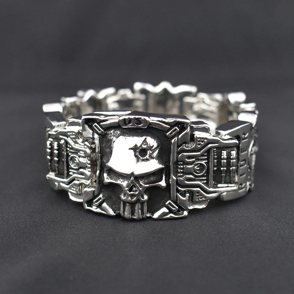 Vintage Charm Skull Bracelet Punk Hip Hop Rider Bracelet for Men Boy Gift High Quality US Street Motorcycle Jewelry Dropshipping