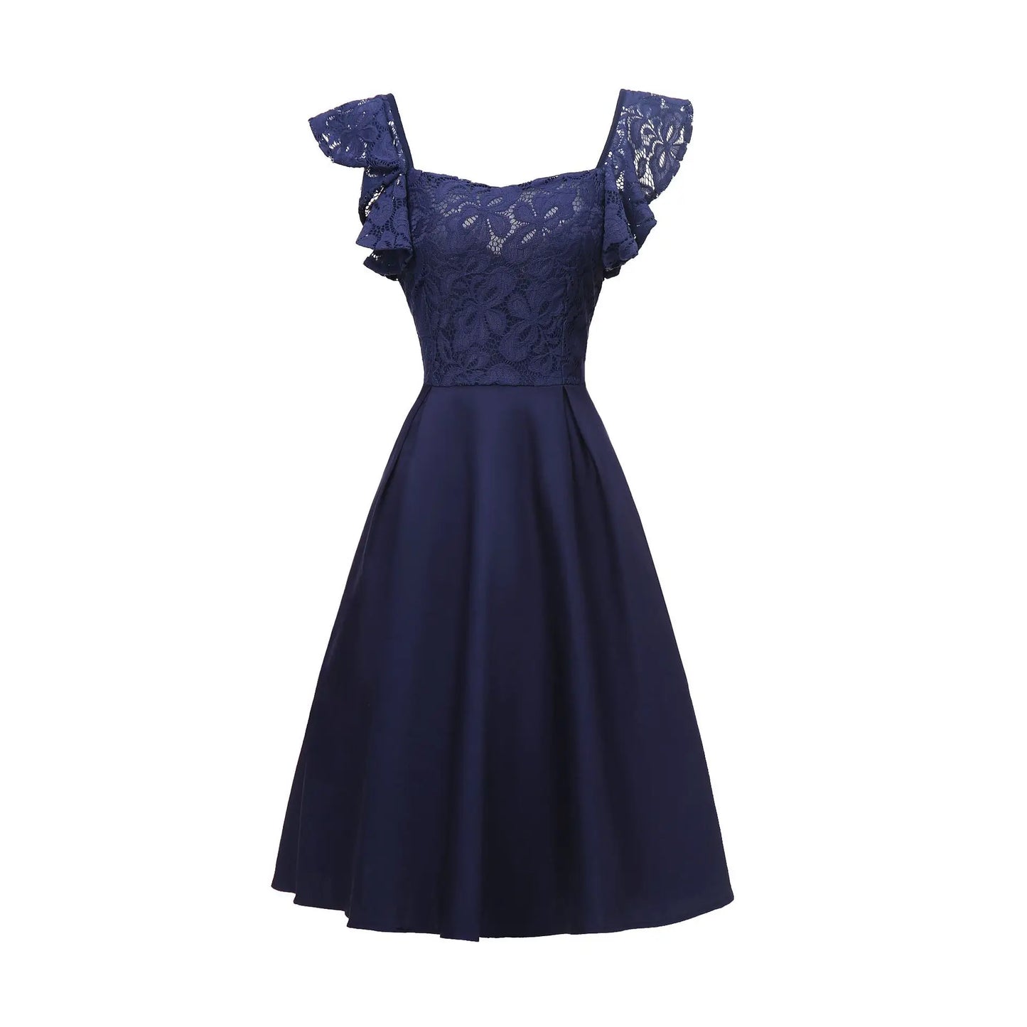 Evening wear Dresses: Sleeveless Tea-Length Chiffon Formal Dress Women