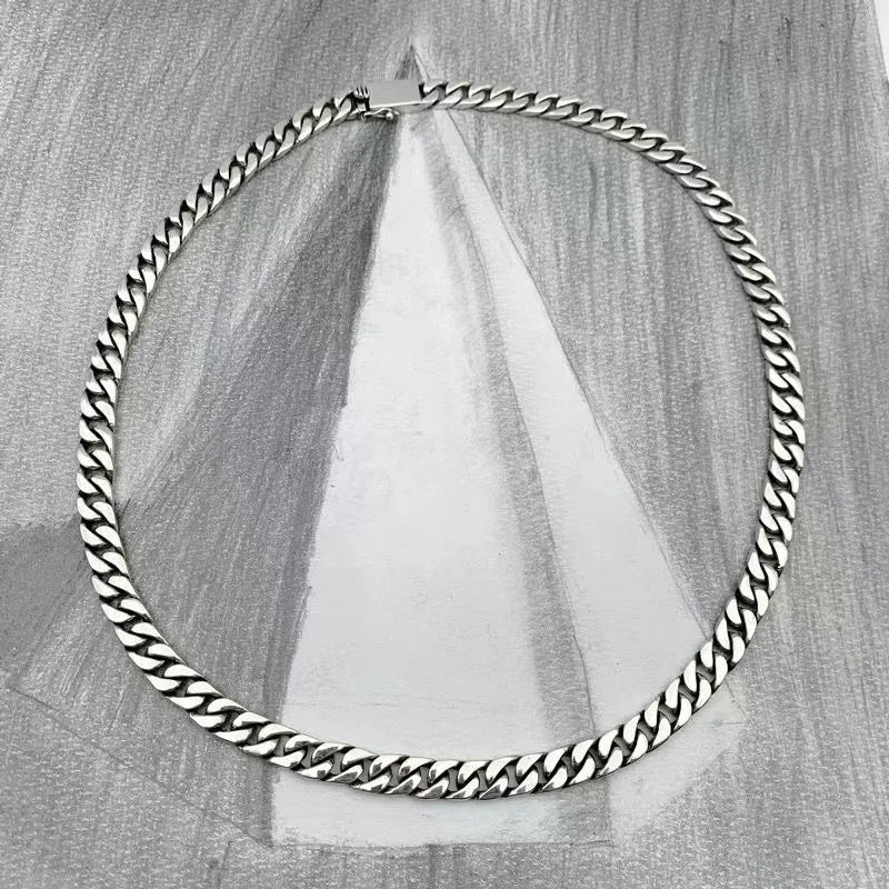 100% S925 Sterling Silver Necklace Bracelet Punk S925 Silver Jewelry Never Fade Carry certificate Men Women Jewelry Gifts