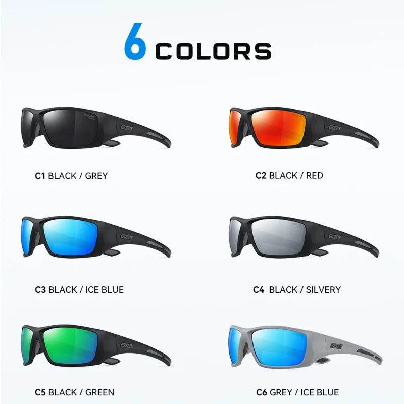 KDEAM Outdoor Sports Polarized Sunglasses Men's Fishing TR90 Frame UV Protection Lens Shield Sun Glasses Women Eyewear with Box