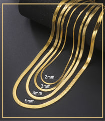 Skyrim Stainless Steel Snake Chain Necklace for Women Men Gold Color Herringbone