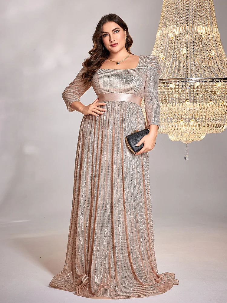 Homecoming Dresses: Blue V-Neck Long sleeve Sequin Evening Dresses