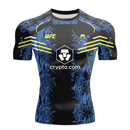 The 2025 summer new UFC T shirt European size large sized T shirt training suit workwear quick drying and breathable top