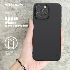 For iPhone 16 Pro Max / 16 Pro Case Nillkin Frosted Pro Magnetic Adapt Magsafe Matte full 360 soft frame Back Cover