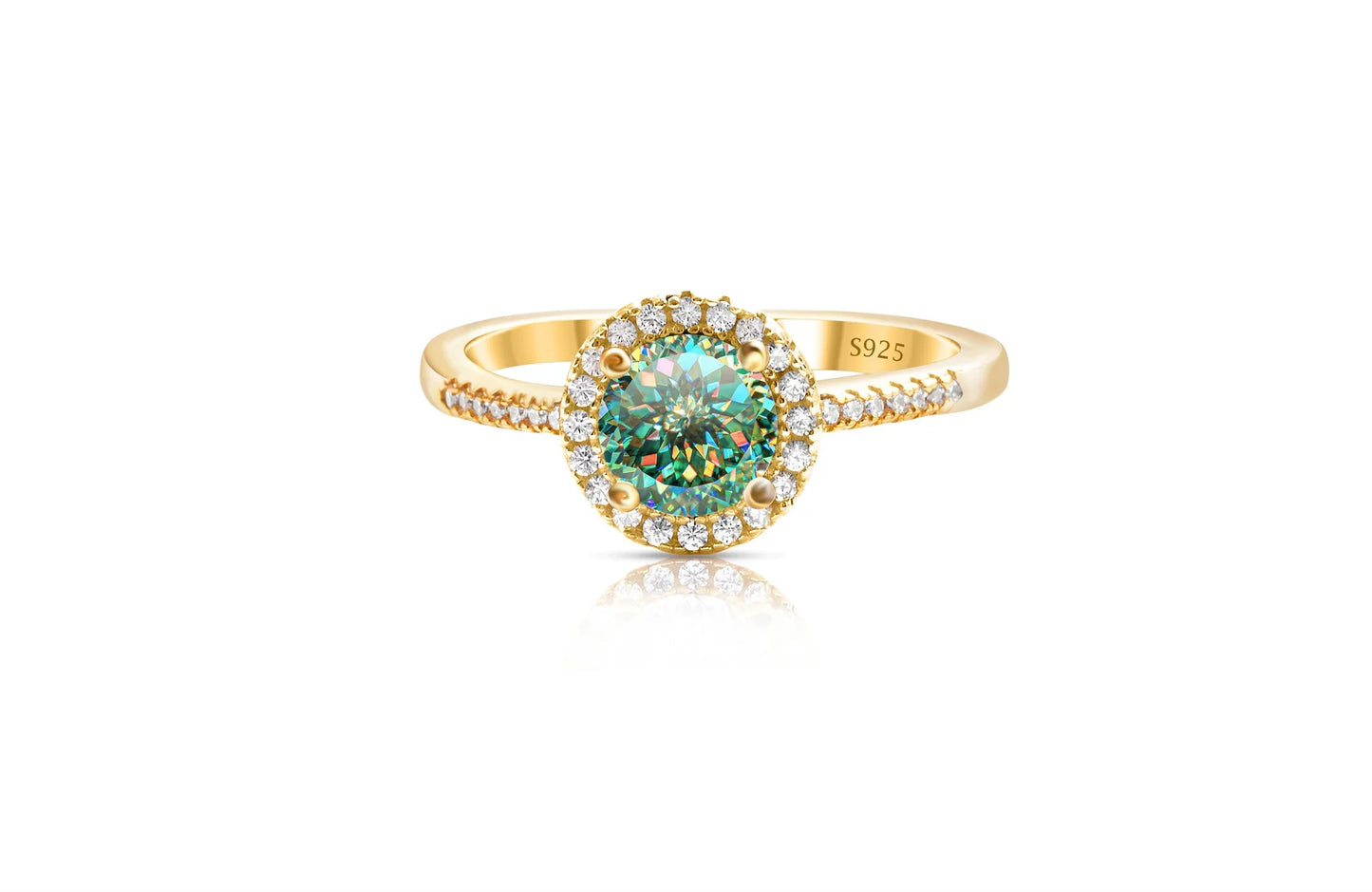 1 Carat Moissanite Ring For Women Solid 925 Silver 18k gold yellow Plated Luxury Wedding Female Jewelry With Certificate Gift