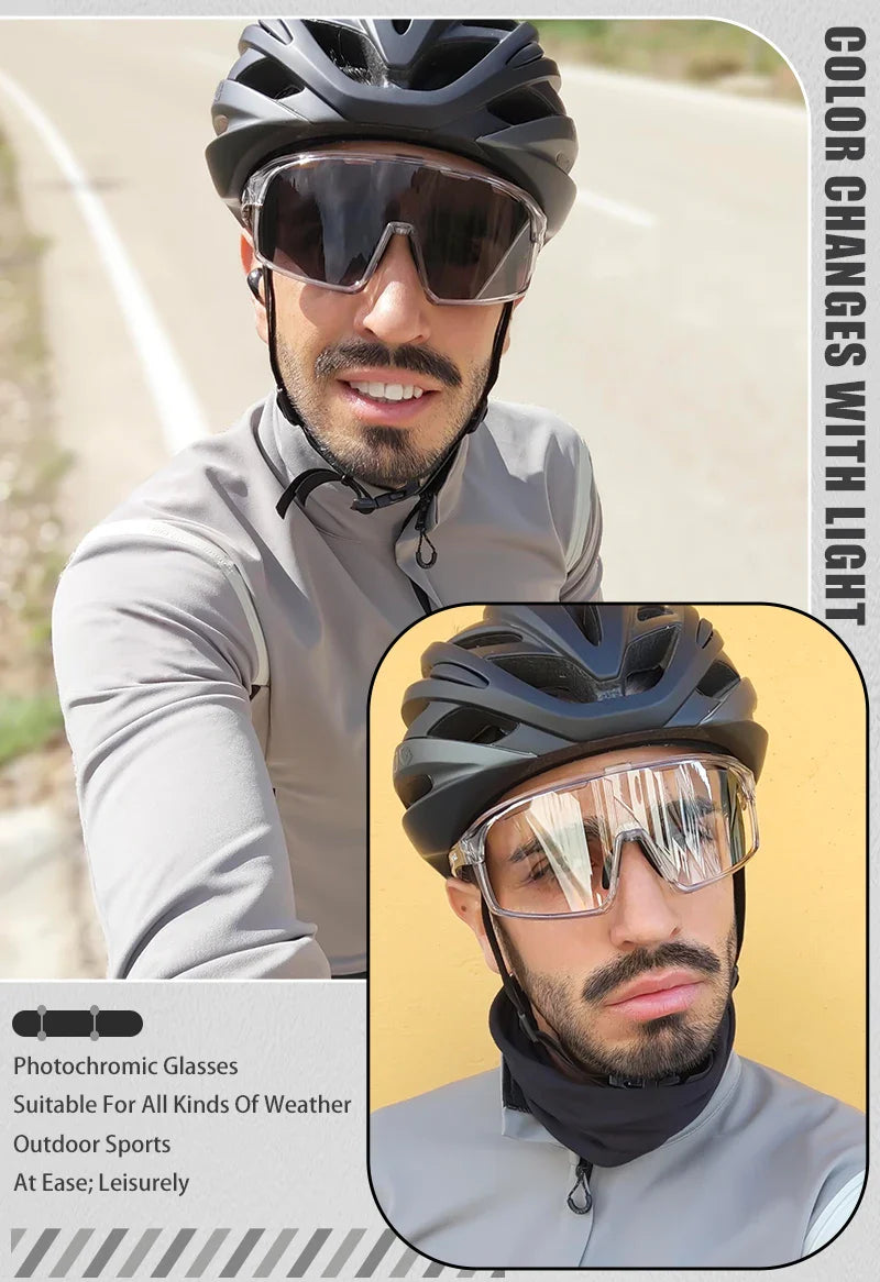 SCVCN Photochromic Cycling Sunglasses Cycling Glasses UV400 Bicycle Eyewear Sports MTB Outdoor Bike Goggles Sunglasses Eyepieces