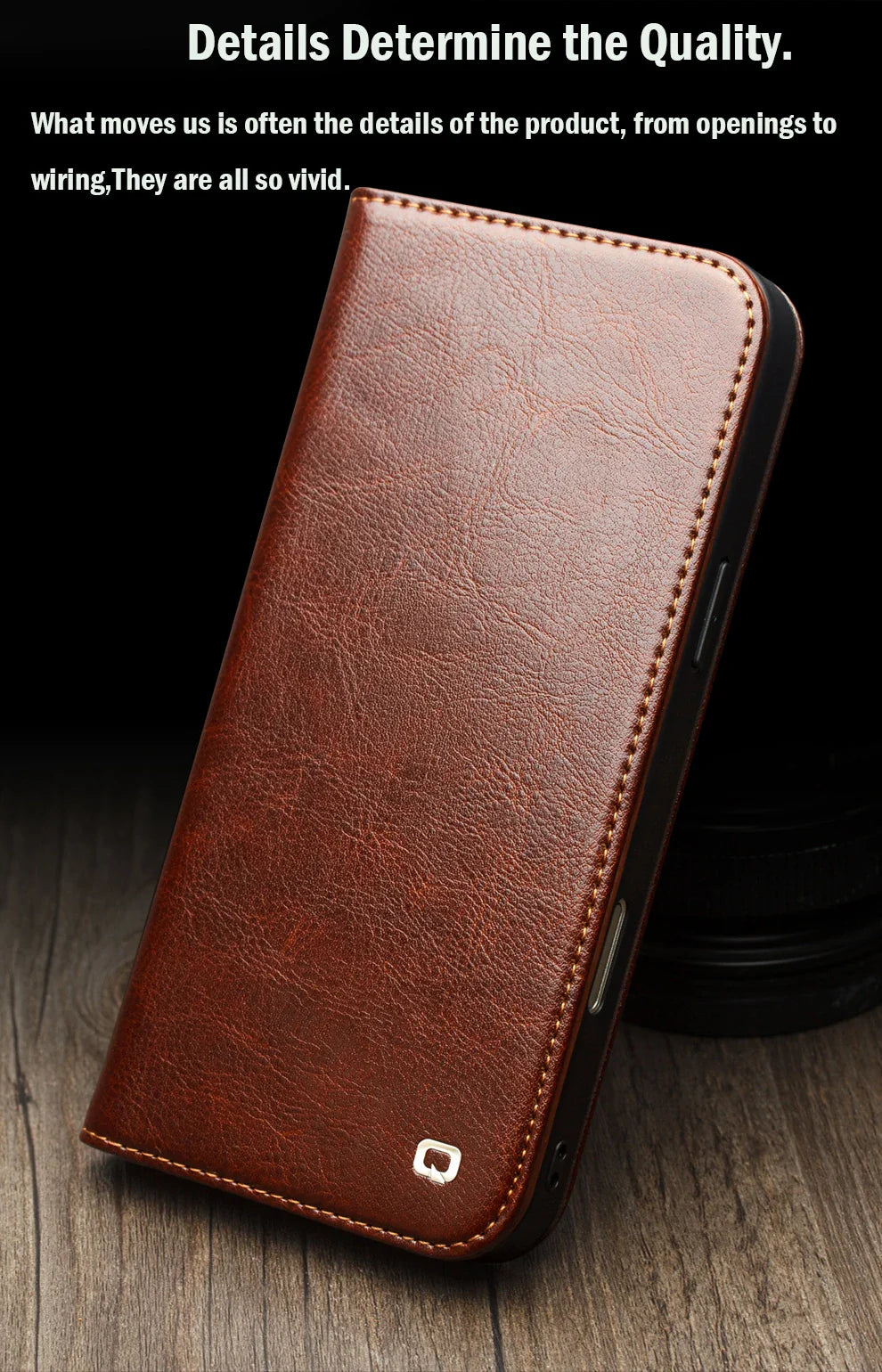 QIALINO Case for iPhone 17 Pro Max Luxury Ultra Slim Handmade Genuine Leather Wallet Card Slot Flip Cover for iPhone 17 Pro/Air