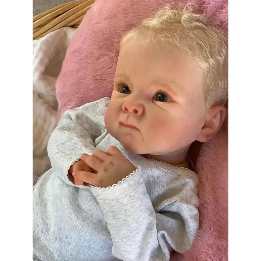 18-20Inch Full Body Vinyl Bettie Bebe Reborn Boy / Girl With Rooted White Gold Hair Washable Handmade Lifelike Real Reborn Doll