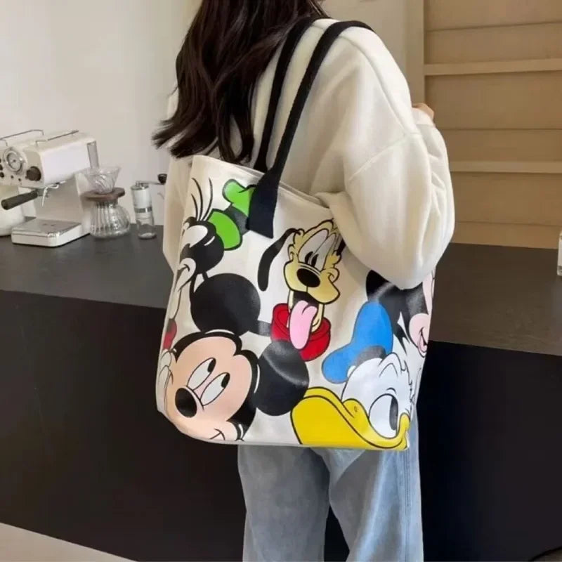 Disney Donald Duck Large Capacity Women's Shoulder Bag Stitch Canvas Bag Women