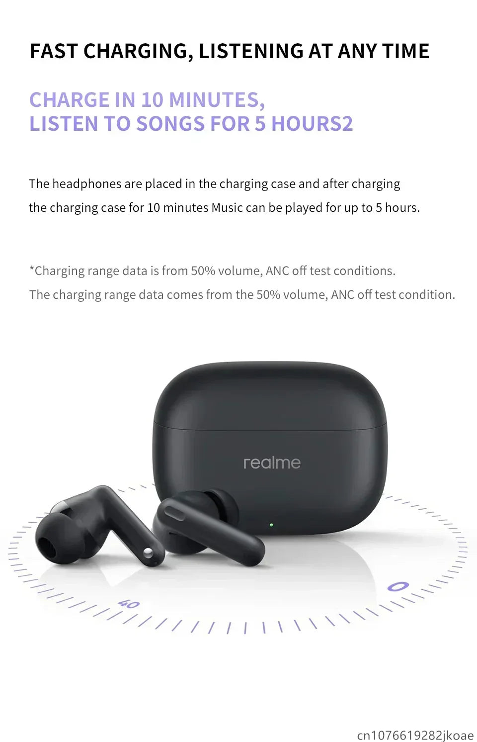 realme Buds T310 Earphones 46dB Active Noise Cancelling HiFi Wireless Headphones Bluetooth 5.4 Game Music Headset Long Standby