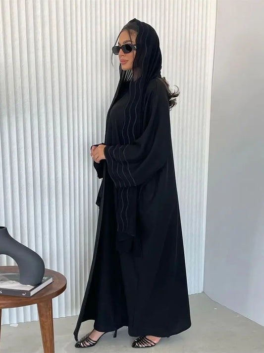 Arab Dubai Arabic Turkey Islam Muslim Kimono Abaya With Hijab Prayer