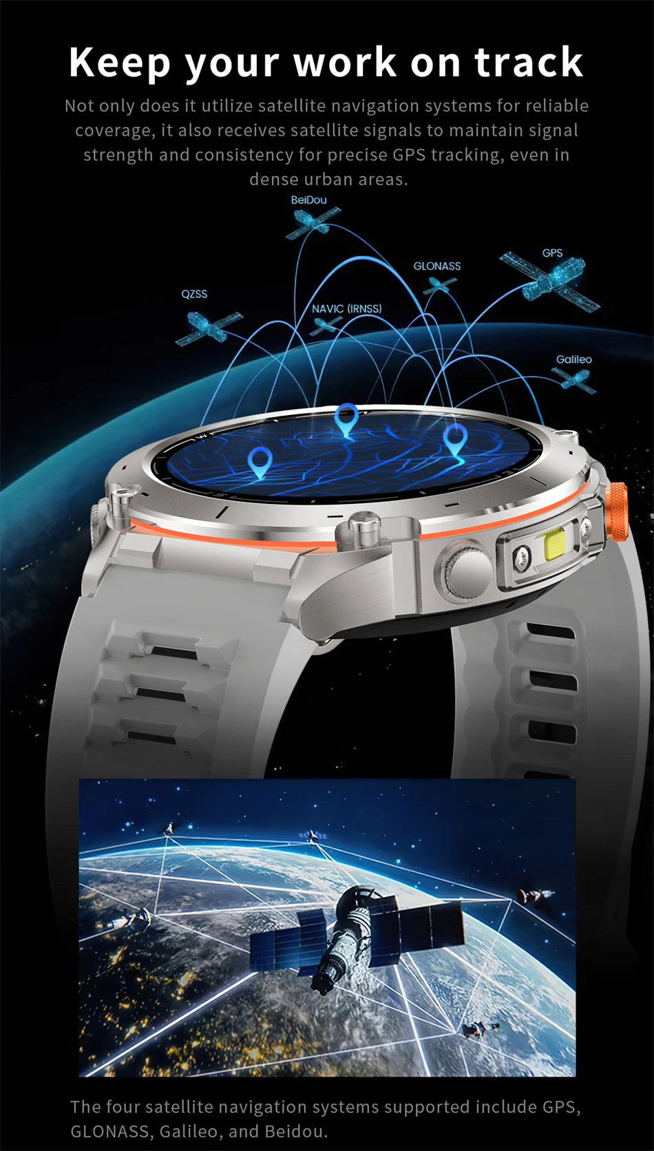 New Men Outdoors Sports Military GPS SmartWatch 10ATM Waterproof 730mAh High Battery Compass NFC HD Call For Android IOS Watch