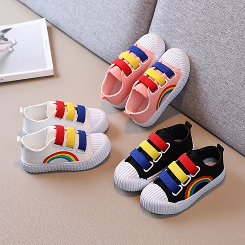 Autumn Casual Shoes Canvas Shoes Girls' Shoes Rainbow Shoes for Kids