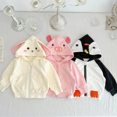 Product Boys And Girls Lovely Animal Jacket  Kids  Hooded Long Sleeved Cardigan