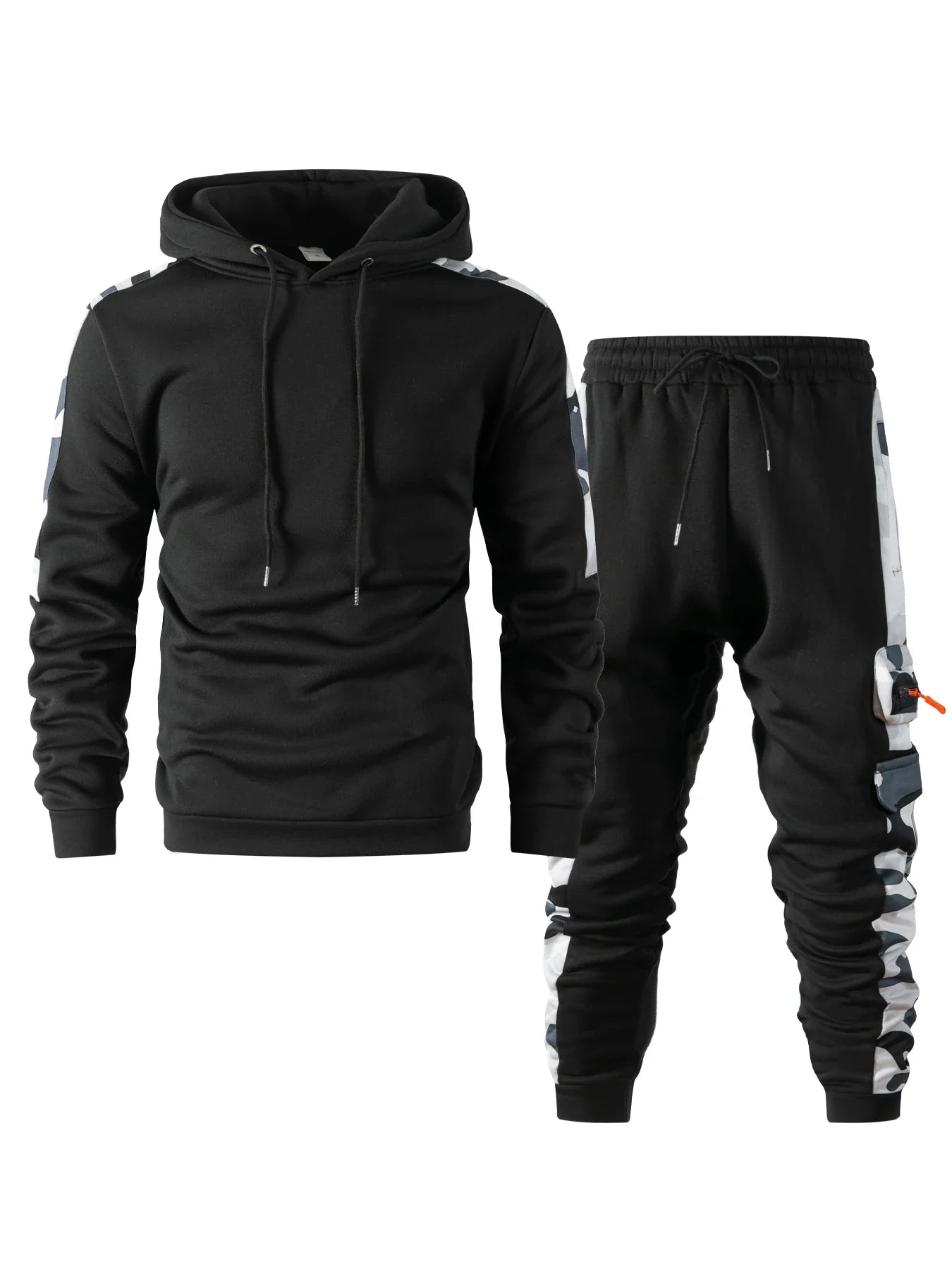 Men's Tracksuit Hoodie Sets Camouflage Hand  Hooded Leisure Suit Man Sweatshirt Pants Tactical Sweat Sports Suit