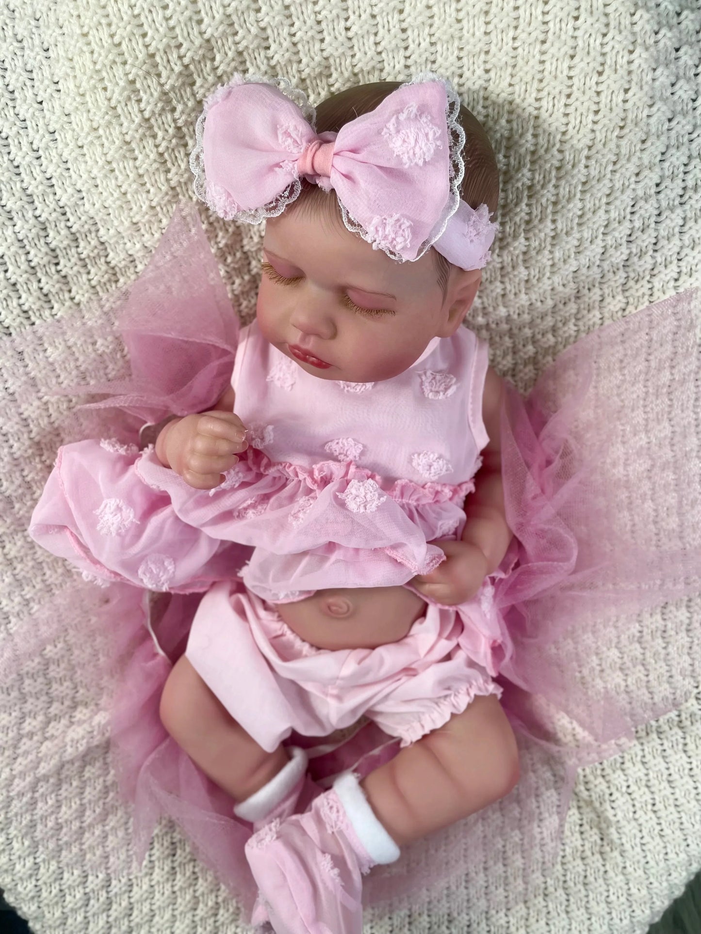 MRB 20 Inch Full Body Vinyl Reborn LouLou Girl Washable Reborn Baby Doll Adorable Reborn Toys Birthday Christmas Gift