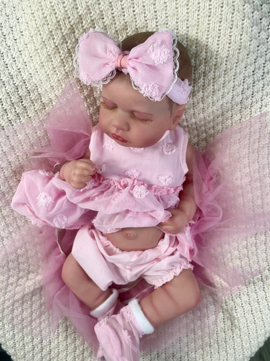 MRB 20 Inch Full Body Vinyl Reborn LouLou Girl Washable Reborn Baby Doll Adorable Reborn Toys Birthday Christmas Gift