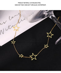 Stainless Steel Necklaces Exquisite Stars Choker High-end Sense Pendants Collar Kpop