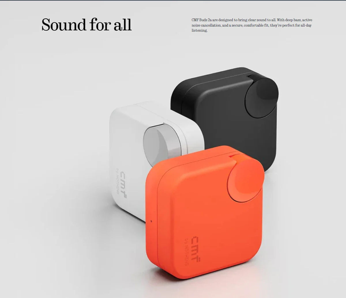 Global Version CMF Buds 2a Bluetooth 5.4 Up to 31H of playback 12.4mm Driver 42dB ANC 4HD Mics IP54