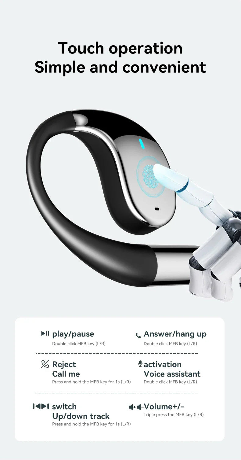MZYMI Q39 AI Translation Wireless Earphone TWS Ear Hook Sport Running Bluetooth Headset ENC Noise Cancelling Headphone With Mic