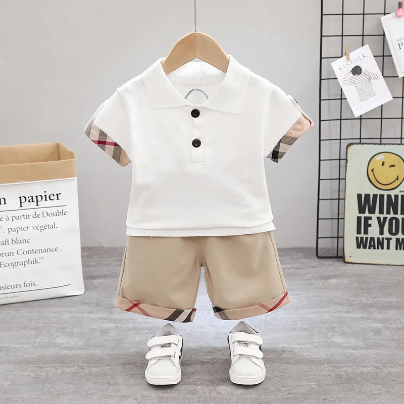 Summer Baby Boy Girls Clothes Set Children T Shirts Shorts 2 Pieces Suit Kid Top Bottom Outfits Casual Costume Infant Tracksuits