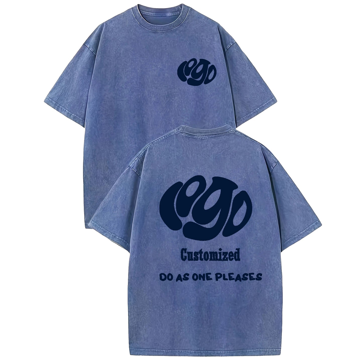 Custom Your LOGO Hip Hop Streetwear Men 100% Cotton T-shirts Oversized Washed Top Tee Unisex Summer Retro Brand Personalized