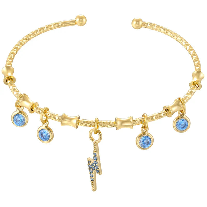 ZHUKOU candy charms bracelet for women Gold color romantic round charms bangles lady birthday gifts Man bracelet Jewelry VL338