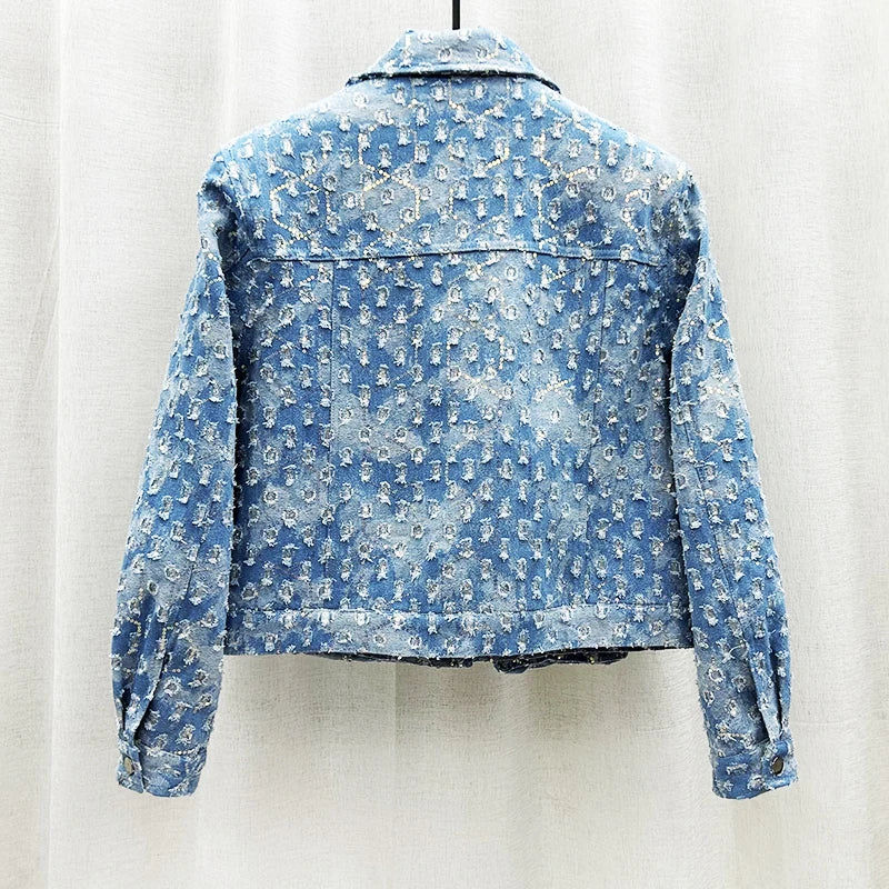 Light Luxury Denim Jackets For Men's Personalized Handsome Fashion