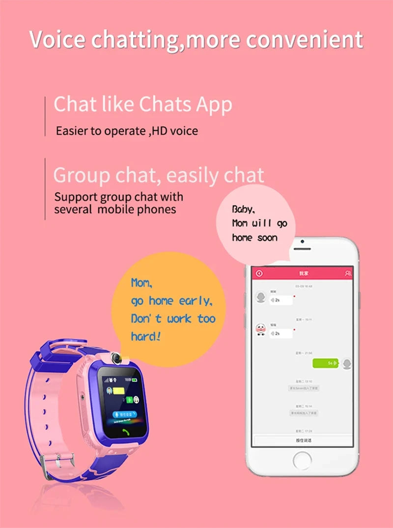 Lenovo Smart Watch Kids 4G Sim Card 2G Internet SOS Tracker Call Phone Voice Chat Photo Children Smartwatch Camera Boy Girl Gift
