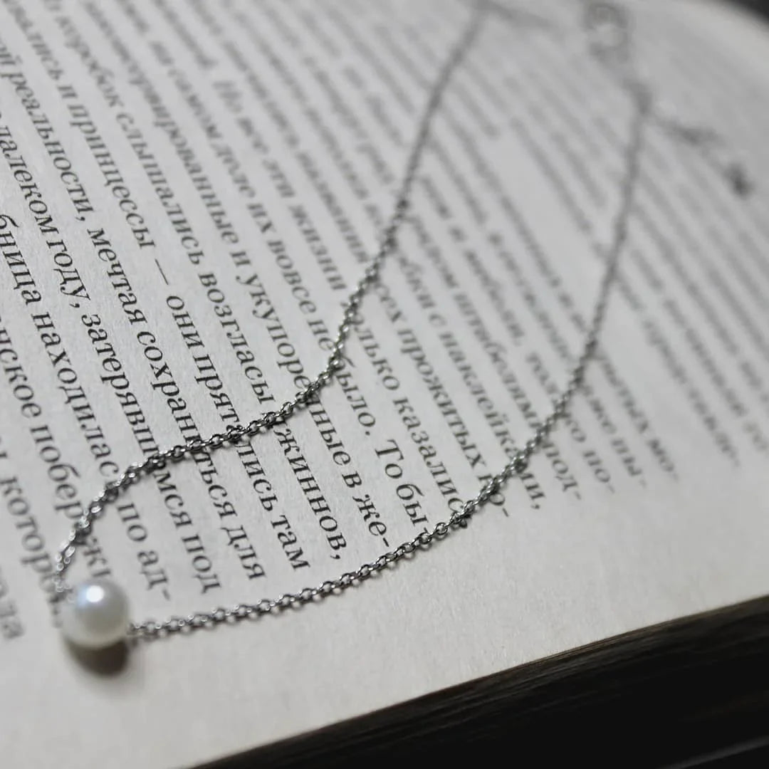 e-Manco Stainless Steel Choker imitated  Pearl Necklaces for Women Gold Color Layered Chain Necklace Jewelry