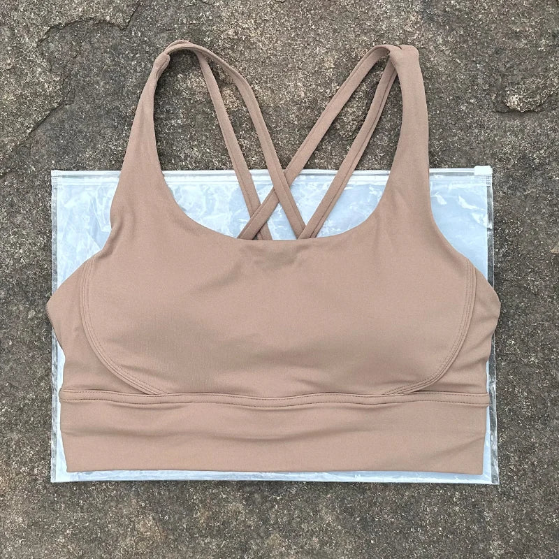 Women Fitness Bra Tights Yoga Vest High Strength Shockproof Gym Sports Top