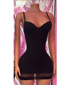 STYLISH LADY Tummy Control Butt Lifting Shapewear Dress Seamless Thin Camisole Bodycon Dress Stretchy Party Clubwear Mini Dress