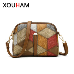 Block Shoulder Bags for Women National Style Double Zipper