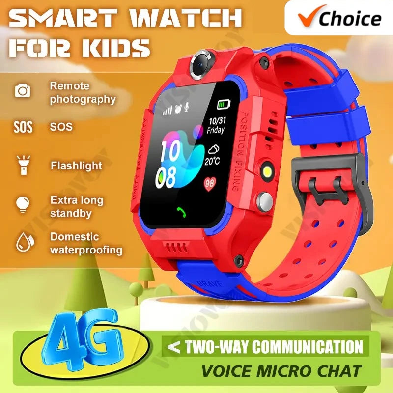 New Children Smartwatch with GPS LBS Locator 4G Phone Camera SOS Button Waterproof Kids Watch Android iOS Boys Girls Gift