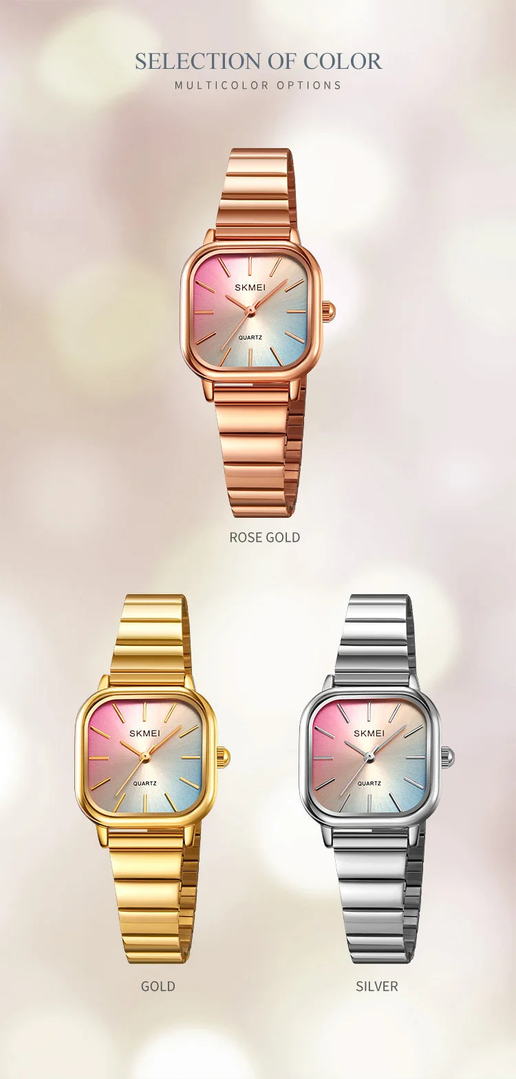 Skmei Women’s Bracelet Quartz Watches Luxury Stainless Steel Strap Waterproof Casual Analog Wristwatch Fashion Female Time