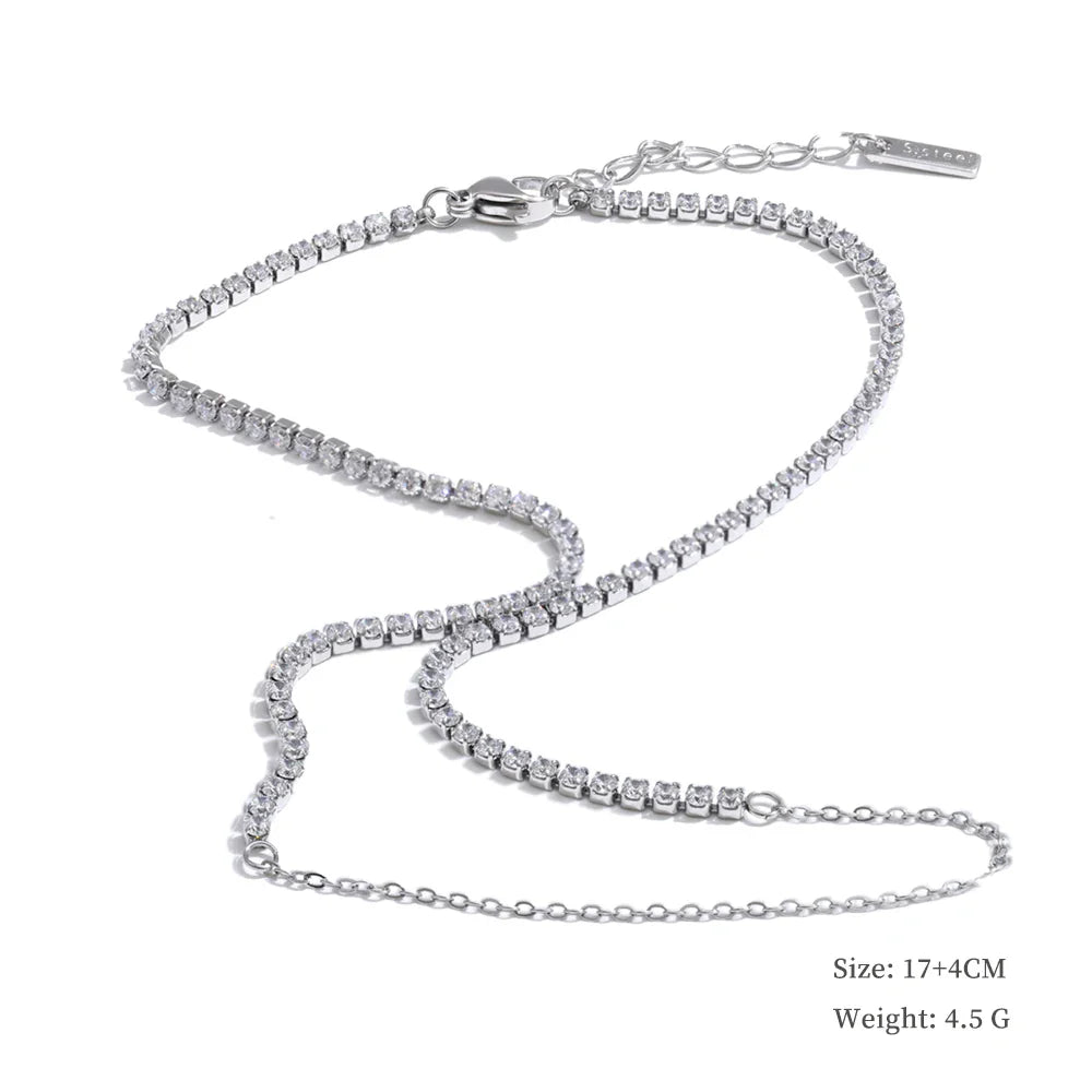 Yhpup Hot Style Zirconia Round Back of Hand Chain Finger Bracelet Bangle Stainless Steel Chic Fashion Jewelry Wholesale 2025 New