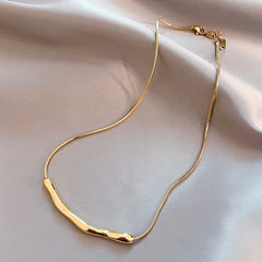 European and American Fashion Simple Stainless steel Gold Color Collarbone Chain