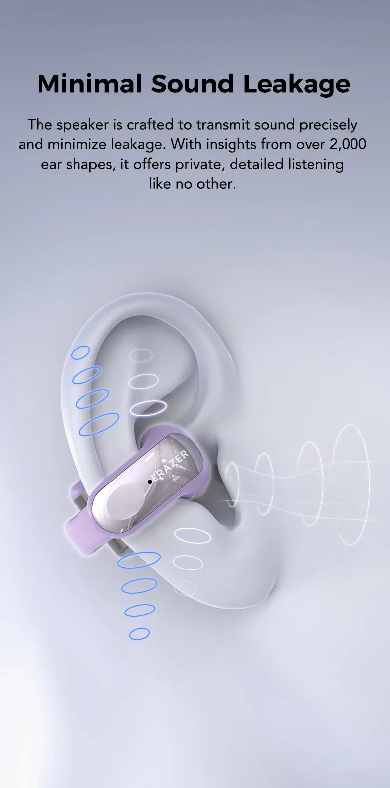 Translator ERAZER XF28 Bluetooth V6.0 Open-ear True Wireless EarbudsTranslation Earphones Office Travel,ASMR Headset APP