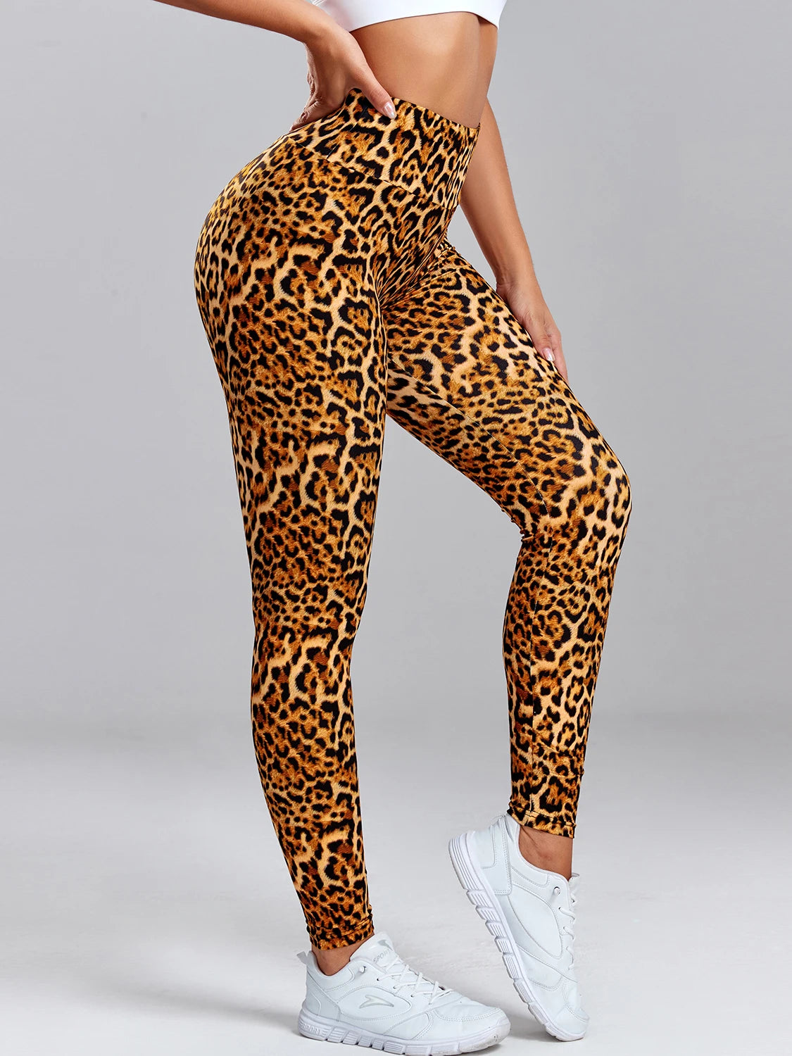 Leopard Print Leggings Women's High Waisted Yoga Pants Fitness Push Up Leggins