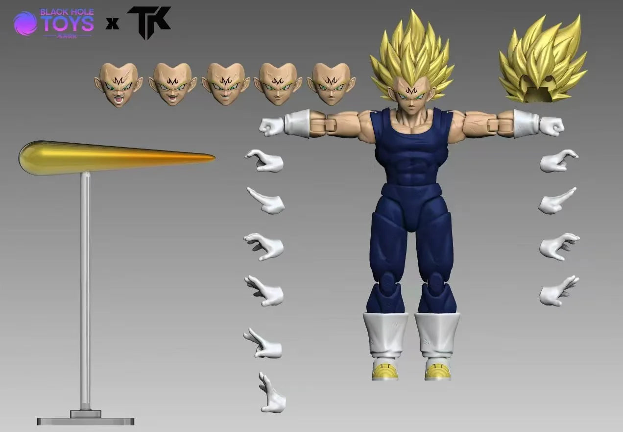In Stock Black Hole Toys & TK Dragon Ball SHF Super Saiyan SSJ Majin Vegeta Full Power Anime Action Figures Models Gifts Kid Toy